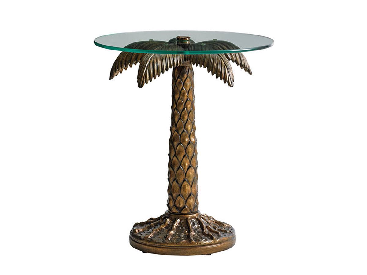 Palm Tree Table With Glass Top, Palm Tree Dining Room Set
