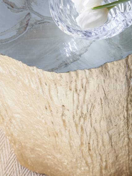 Trunk Segment Accent Table  Leaf