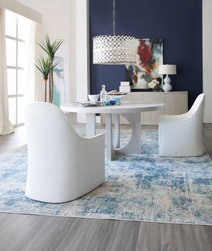 Misty Gray Apostrophe Round Dining Table