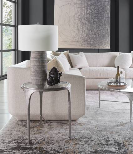 Porto Silver Round End Table