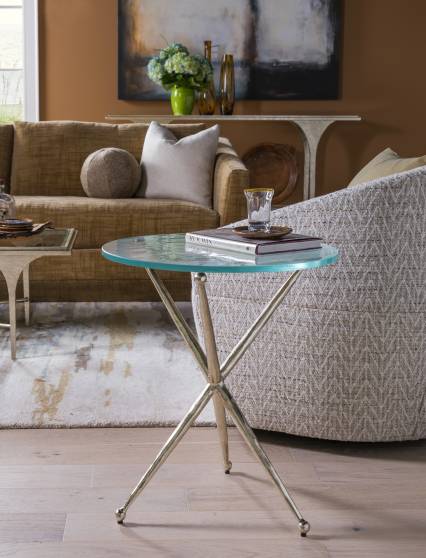 Marcus Champagne Round End Table