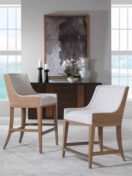 Simpatico Woven Back Counter Stool