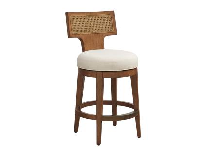 Calavera Woven Swivel Counter Stool