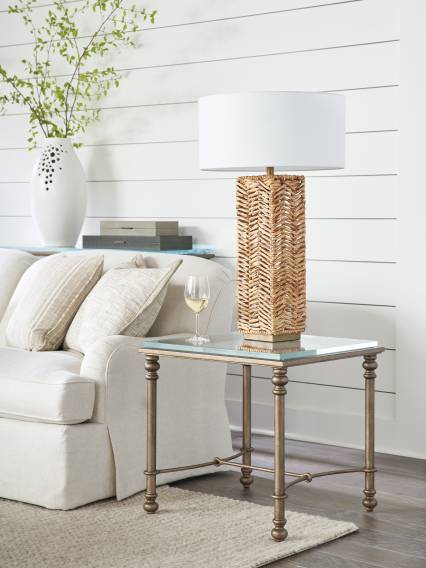 Bluff Metal And Glass End Table