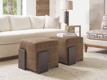 Hamden Leather Ottoman