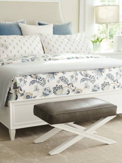 Vaughan Leather Ottoman