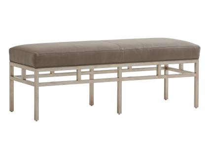 Lucca Leather Metal Bench