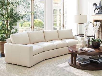 Ashbury Ivory Leather Sectional